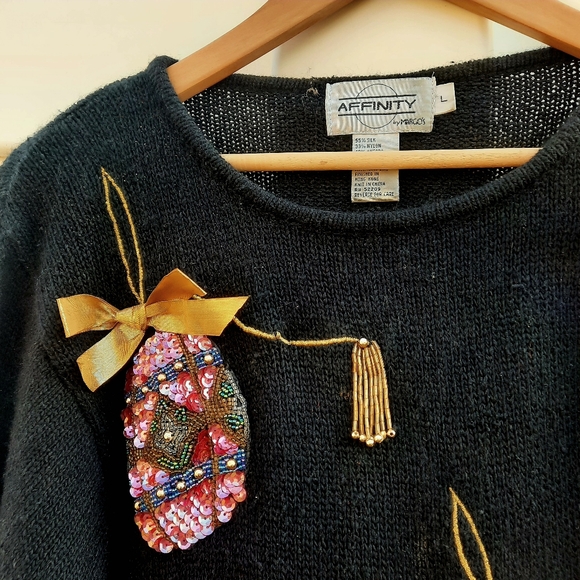 Vintage 80s 90s Affinity by Margo's Christmas Sweater | Angora & Lambswool | L - Picture 5 of 14